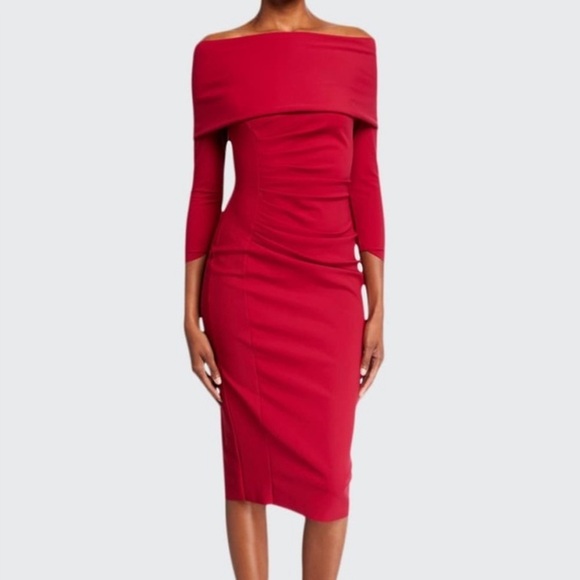 Chiara Boni Dresses & Skirts - SOLD ♥️ CHIARA BONI LA PETITE ROBE Red Off-the-Shoulder Portrait Dress